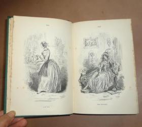 1892年CHARLES DICKENS ：Dombey & Son _ 狄更斯《董贝父子》全插图本古董书 绿色布面精装 品相上佳