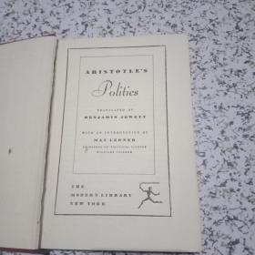 ARISTOTLE'S POLITICS 亚里士多德政治学【32开原版，布面精装】