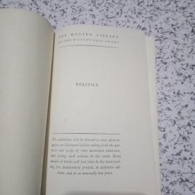 ARISTOTLE'S POLITICS 亚里士多德政治学【32开原版，布面精装】