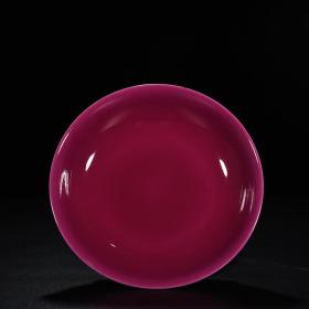 清雍正胭脂红釉盘     厘米4*20    1200