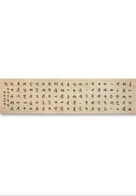 张树明，中国书协会员，四川省书协理事，四川省大邑青年诗书画院院长。一九九O年就已获得中国书法界的最高奖项——全国第五界书展全国奖。 书法作品入选：《全国第四届中青年书法家作品展》、《全国第五届书法家作品展》、《全国第六届中青年书法家作品展》、《全国第八届中青年书法家作品展》⋯ 《六祖坛经节录》（有释文），34x136cm，复古宣，作品来源于作者，保真附送作者简历一页，d0555