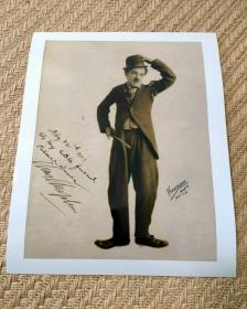 Charles Chaplin 卓别林 签名照 老照片收藏 经典回忆 复刻版 10寸25.4*20.3cm 03