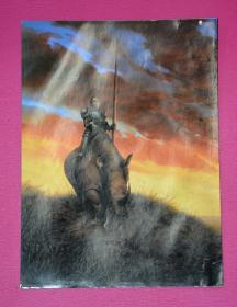 艺术杂志插图页：犀牛骑士