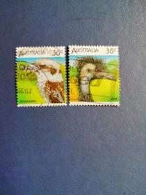 外国邮票   澳大利亚邮票  1986年 澳洲野生动物 2枚
 （信销票）