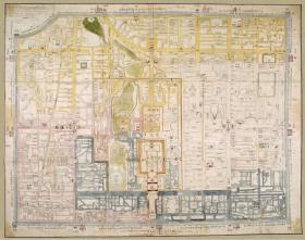 古地图1741-1774清乾隆十二年 北京內城图。纸本大小55.38*70厘米。宣纸原色微喷印制