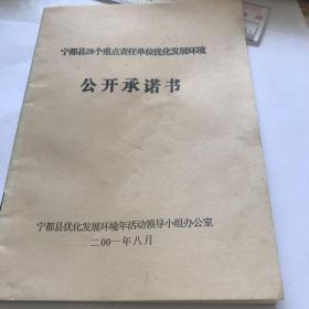 宁都县28个重点责任单位优化发展环境公开承诺书