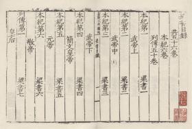 【提供资料信息服务】宋刻宋元明递修本：梁书，原书共10册，姚思廉撰，本店此处销售的为该版本的仿古道林纸、彩色高清、无线胶装。