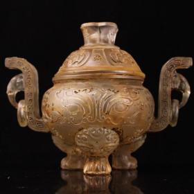 珍藏乡下收出土汉代琉璃香炉
重1679克   高14厘米  宽18厘米