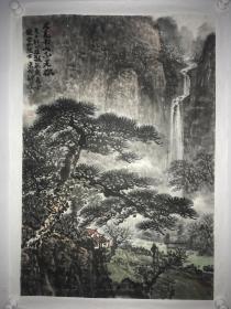 实力派山水画家宋林科真迹，《又见南山不老松》四尺三开。宋林科，号九真，云鹤轩主人，1970年生于河北省晋州市，现为中华诗词学会会员，河北省美术家协会会员。新店开张，超低价结缘。