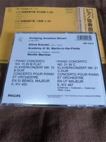 CD唱片 PHILIPS 莫扎特-第15&21钢琴协奏曲/布伦德尔 BRENDEL/MOZART 西德水蓝盘无字银圈首版