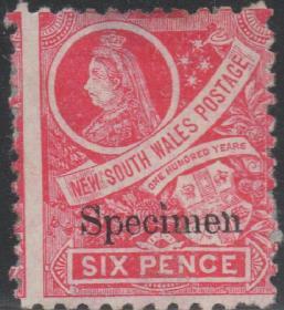 英联邦邮票，英属新南威尔士1888维多利亚女王和殖民地纹章、样票