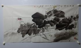 保真，鲁迅美术学院教授，关东画派代表人物李荣光四尺整纸花鸟画精品一幅《君子之风》