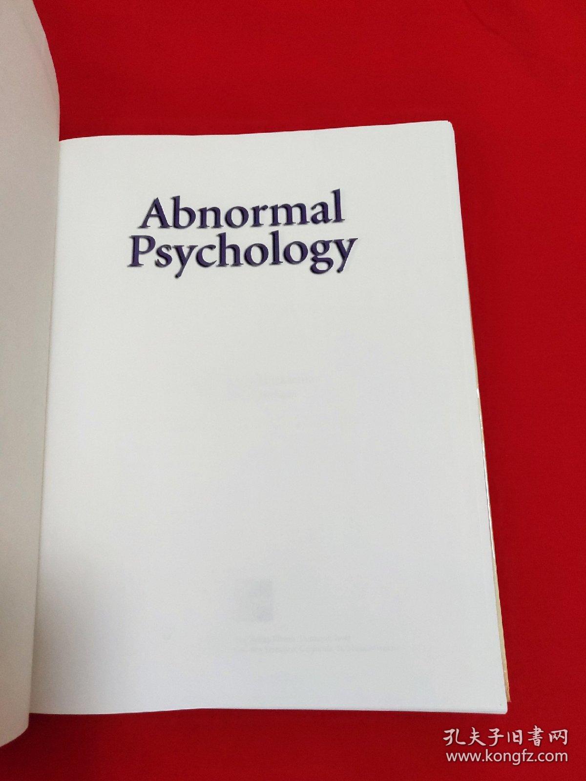 Abnormal  Psychology（变态心理）【精装16开本见图】D5