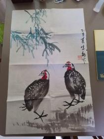 山东籍书画家李宗轲花鸟画（水鸟）尺寸68*43 保真