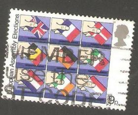 【北极光】英国邮票-欧洲议会选举-信销邮票-欧联邦-红旗-旗帜专题收藏-实物扫描