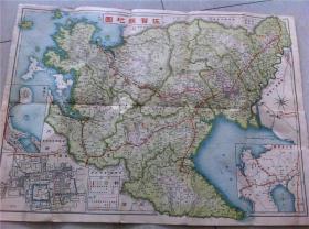 1932年——日本原版彩色地图【佐贺县地图】全中文，55cmX40cm