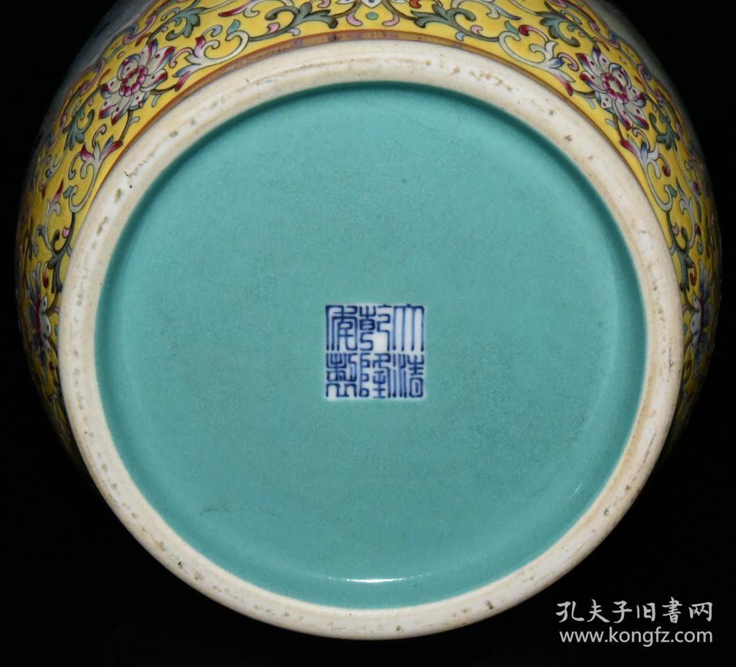 清代乾隆粉彩竹林七贤人物故事冬瓜瓶