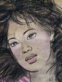 蔡若水先生素描少女图。