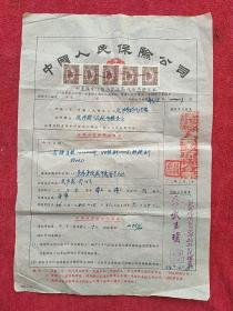 1954年武陟县人民政府粮食局保险单，中国人民保险公司