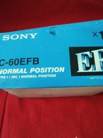 录音磁带 索尼SONY EF60空白磁带三盒27盘合售 全新未开封（外包装盒撕裂）卧室大衣柜顶端存放