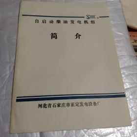 自启动柴油发电机组简介(河北省石家庄市正定发电设备厂)