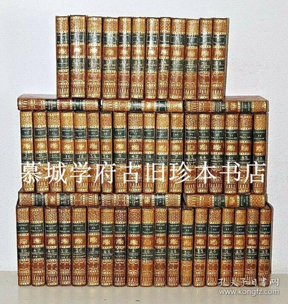 1792年版/全皮精装《伏尔泰全集》55册 OEUVRES DE VOLTAIRE NOUVELLE EDITION AVEC DES NOTES ET DES OBSERVATIONS, CRITIQUES, PAR M. PALISSOT