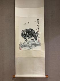 黄胄，〈耕牛〉，尺寸62x40cm