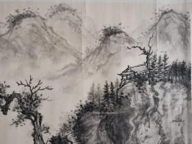 国画大师吴湖帆 国画山水一幅，老装老裱 尺寸72*30厘米，保真！