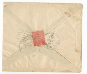 贴印度客邮2分邮票1枚，印度1950年寄西藏拉萨