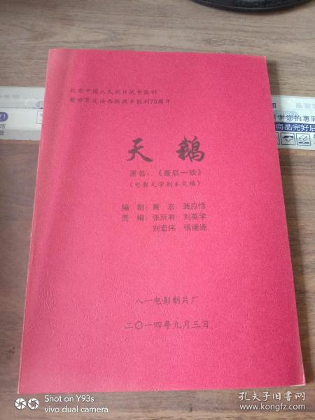 天鹅 原名《最后一战 》（电影文学剧本定稿）