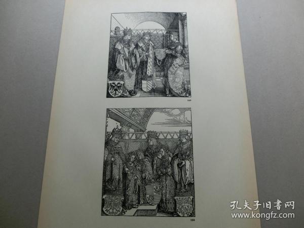 【百元包邮】 大幅 丢勒（Albrecht Dürer）作品系列之149-150《菲利普和乔安娜订婚+维也纳公主》   木刻版画  1910年代 木刻版画  纸张尺寸约47.4×33.6厘米