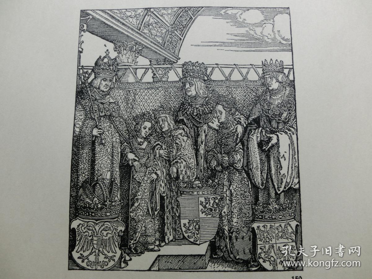 【百元包邮】 大幅 丢勒（Albrecht Dürer）作品系列之149-150《菲利普和乔安娜订婚+维也纳公主》   木刻版画  1910年代 木刻版画  纸张尺寸约47.4×33.6厘米