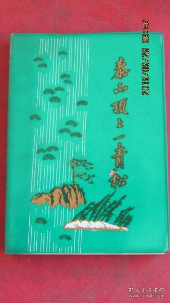 1977年“泰山顶上一青松”塑皮36开日记本 内新无笔迹