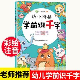 识字书 幼儿认字儿童识字书 学前识千字 早教幼儿园中大班学前班教材3-6岁 幼小衔接