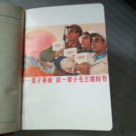 1965年50开老日记本(空白本有插图，首页奖励页撕掉)