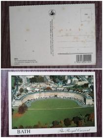 外国明信片，英国原版，巴斯修道院广场，品如图