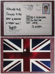 外国明信片，英国实寄原版，戴安娜王妃邮票，品如图