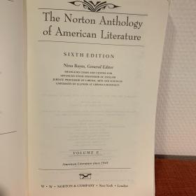 The Norton Anthology of American Literature. Sixth edition. Volumes C D and E 三册合售