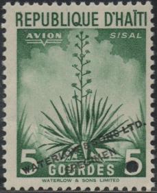海地邮票，1951年农业产品，西沙尔麻，纤维绳索，华德路公司印样