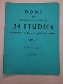 董特 小提琴练习曲24首 作品第37号【24 STUDIES】 Prepartory to Kreutzer and Rode Studies