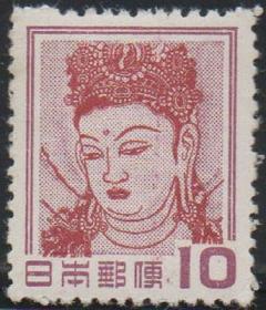 日本邮票A ，1959年动植物国宝，法隆寺大佛，佛教造像