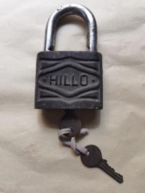 早期HILLO大铁锁  带两把原装铜钥匙  正常使用