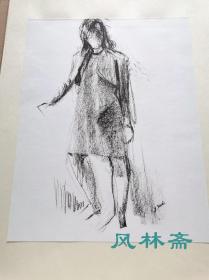 森芳雄《女》正四开二十叶 珂罗版画 油画大师的人物速写素描 河北伦明编修日本现代画家素描选集