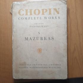 chopin complete works X MAZURKAS 肖邦全集第X卷(英文原版老乐谱）