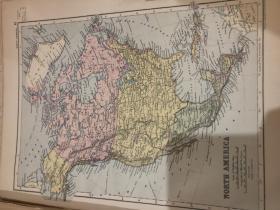 1895年 北美洲地图 35cm*25cm