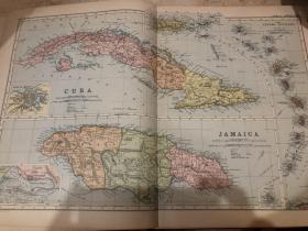 1895年 古巴牙买加地图