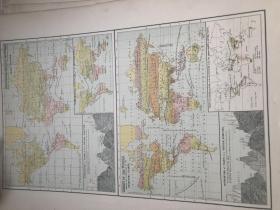 1895年 世界地图 山峰高度