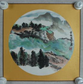 中国著名国画家 石丽 国画作品《云起图》一幅（纸本镜心，画心约0.7平尺）HXTX222303