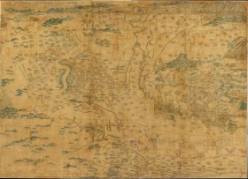 【提供资料信息服务】仿真地图：中国黄河地图/Carte chinoise du fleuve jaune，横：303.3cm，纵：217.2cm