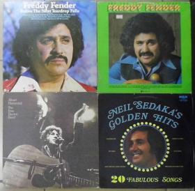 留声机专用  FREDDY FENDER 
NEIL SEDAKA ALBERT HAMMOND 黑胶唱片4只 港版